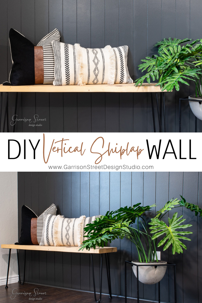 DIY Black Vertical Shiplap Accent Wall Tutorial - Garrison Street ...