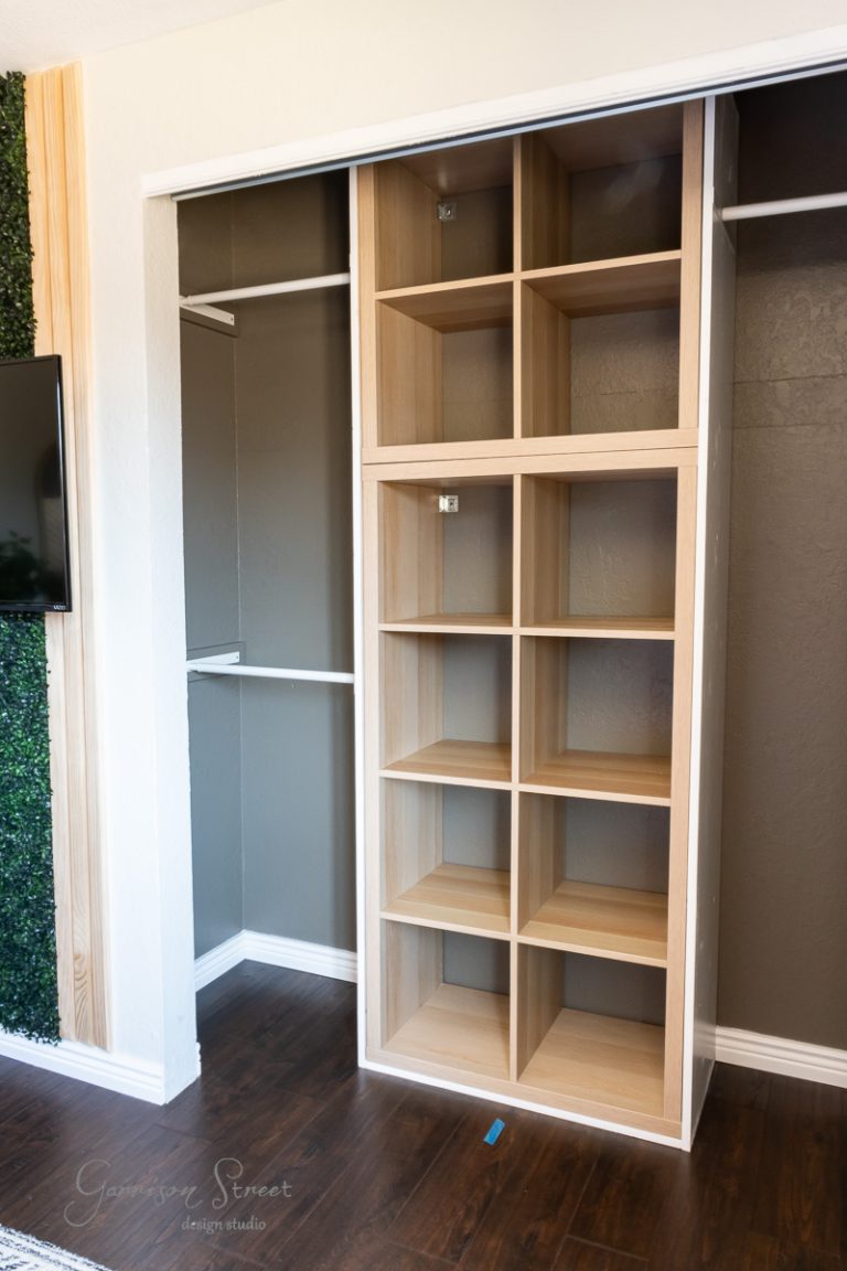 DIY Reach in Closet Makeover Reveal with IKEA Kallax - Garrison Street ...
